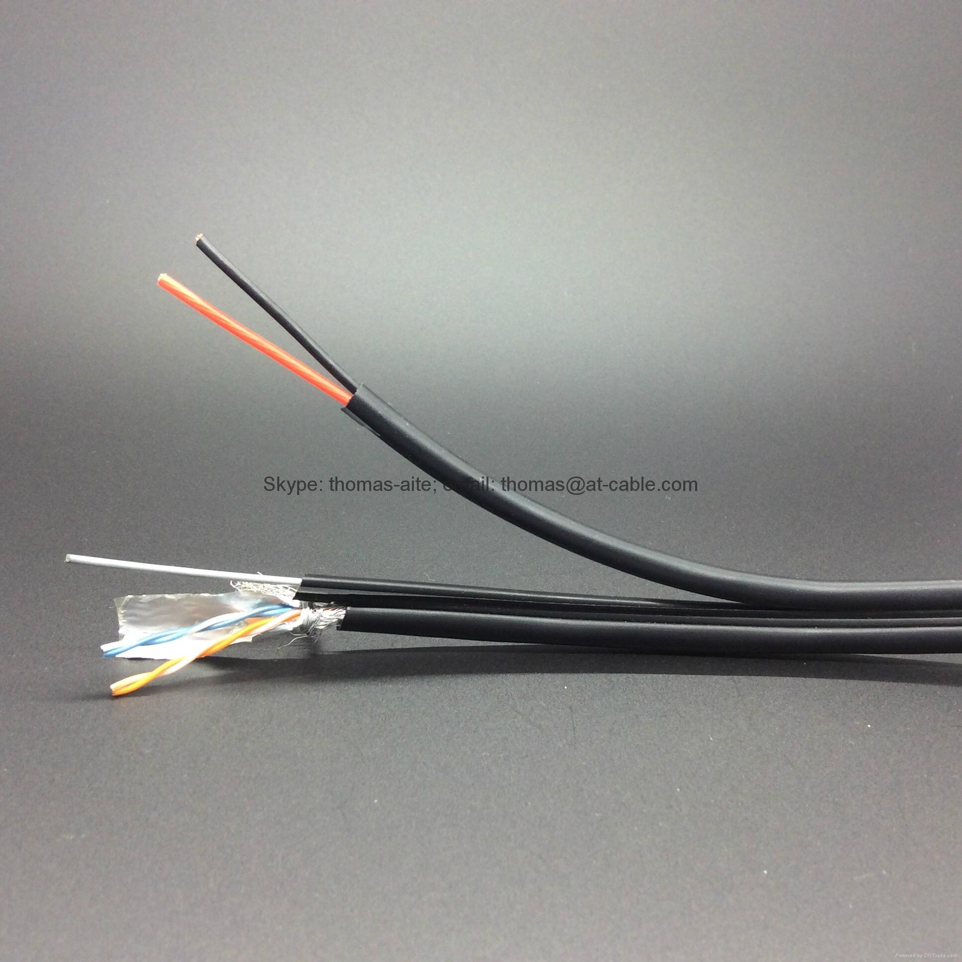 CAT5E+2C IP Network Camera Lan Cable CCTV RG59+2C Power OEM (China