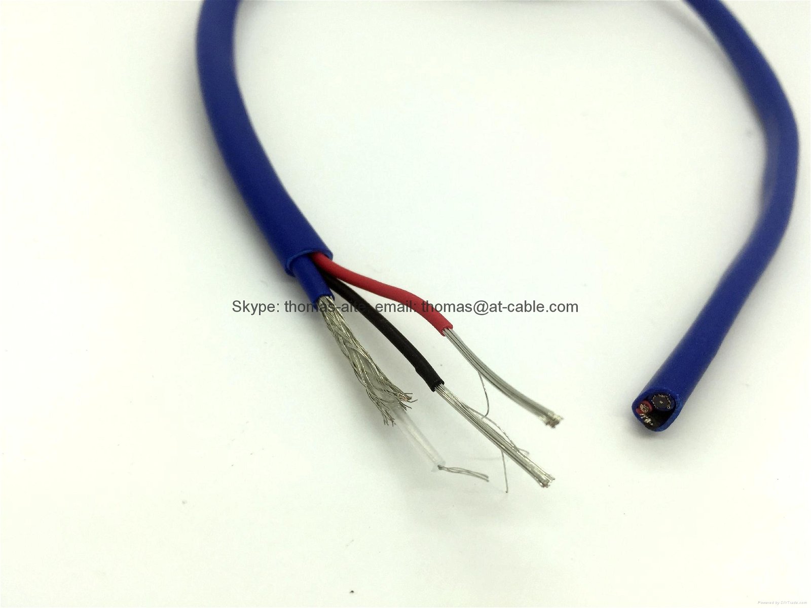 RG174+2C 0.18*7 TC Siamese CCTV Video Camera cable Blue PVC Coaxial With Power 3