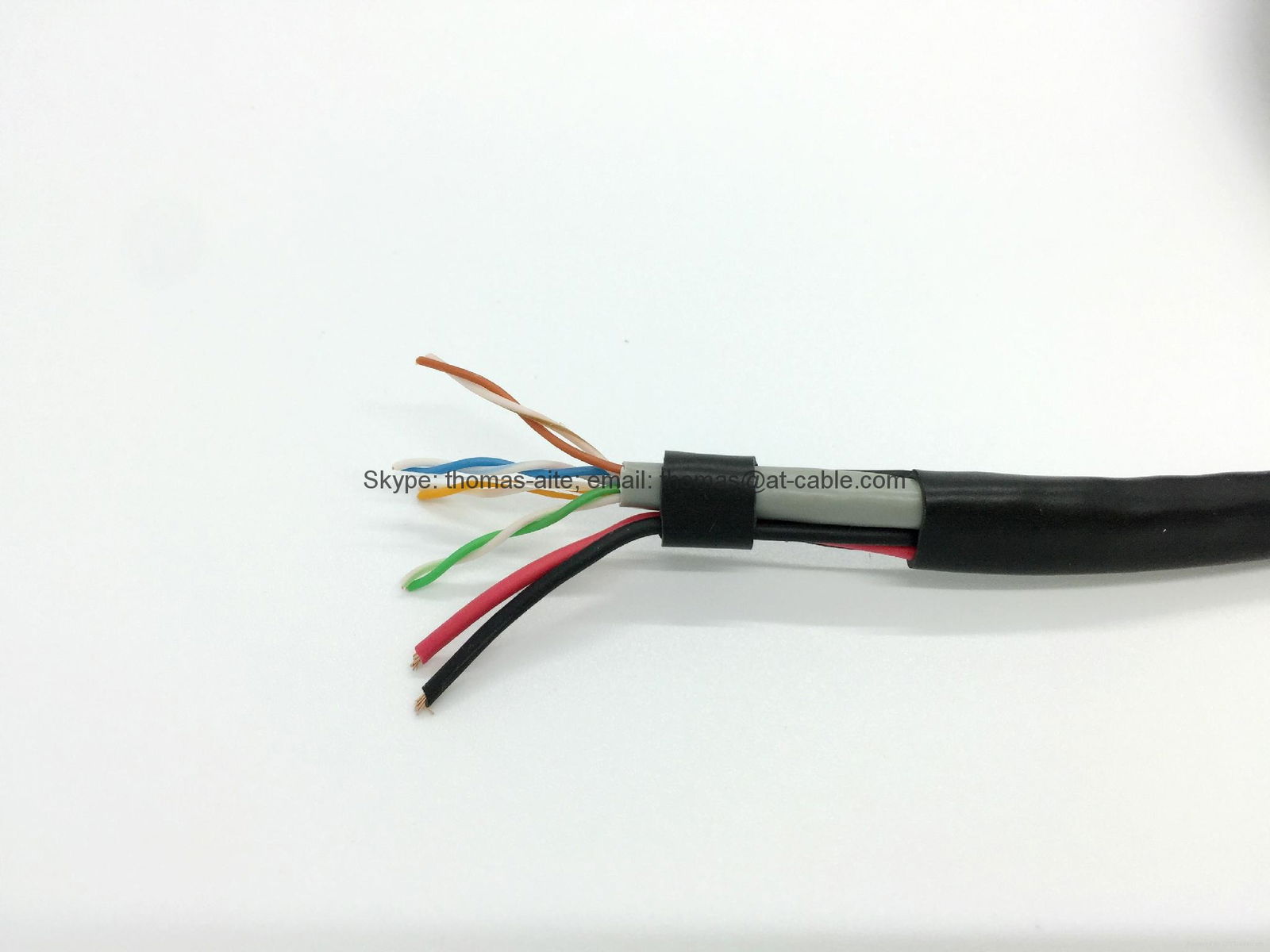 CAT5E Lan + 0.75 mm²  DC Power cable together in 1 Cable  2