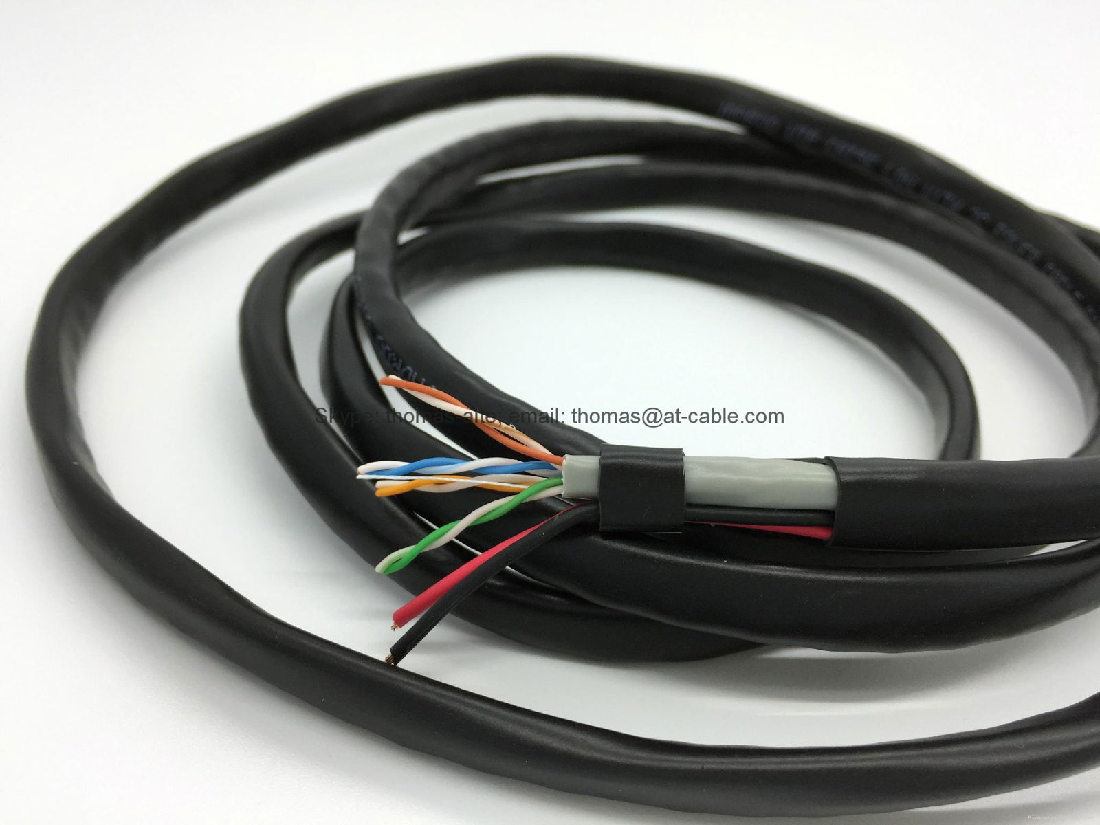 CAT5E Lan + 0.75 mm²  DC Power cable together in 1 Cable 