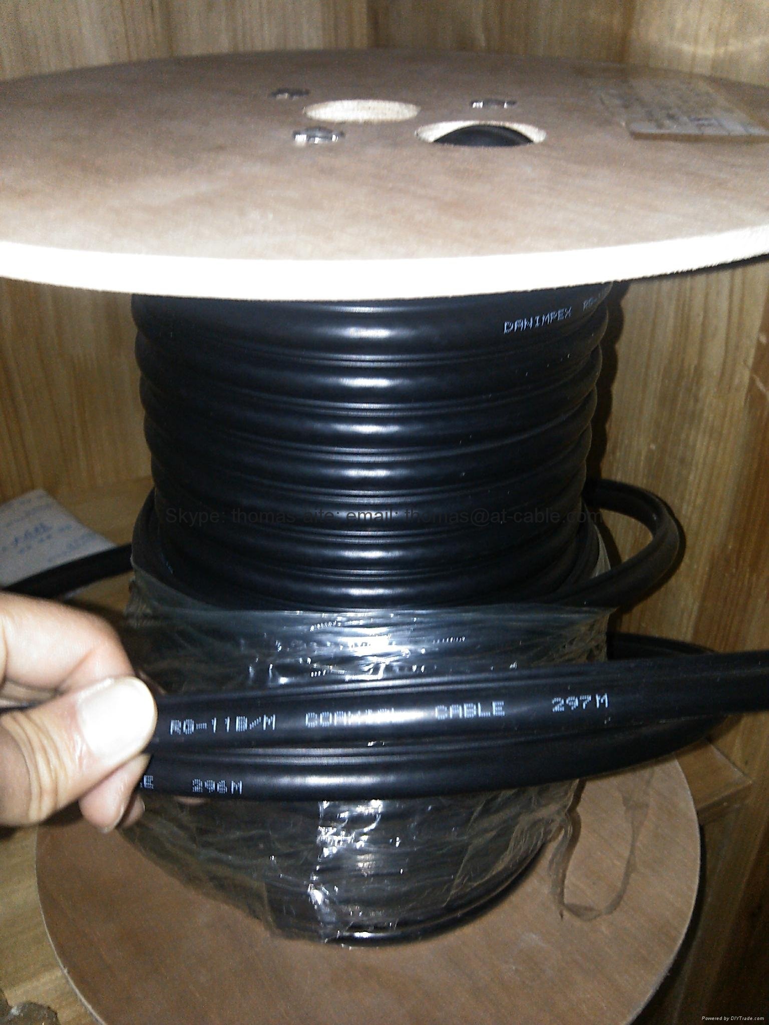 F1160 Trunk Coaxial Cable 75 ohm CATV/ MATV 96x0.16mm AL Braid 10.1mm PVC Black 305m