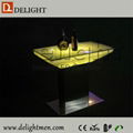 16 color changing rechargeable aluminum base led restaurant dinning table