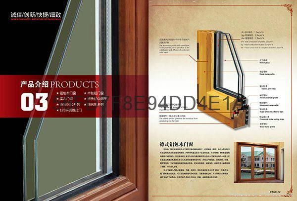Aluminum wood composite door and window profile 4