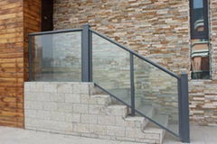 Aluminium profile toughened glass balustrade tempered glass 