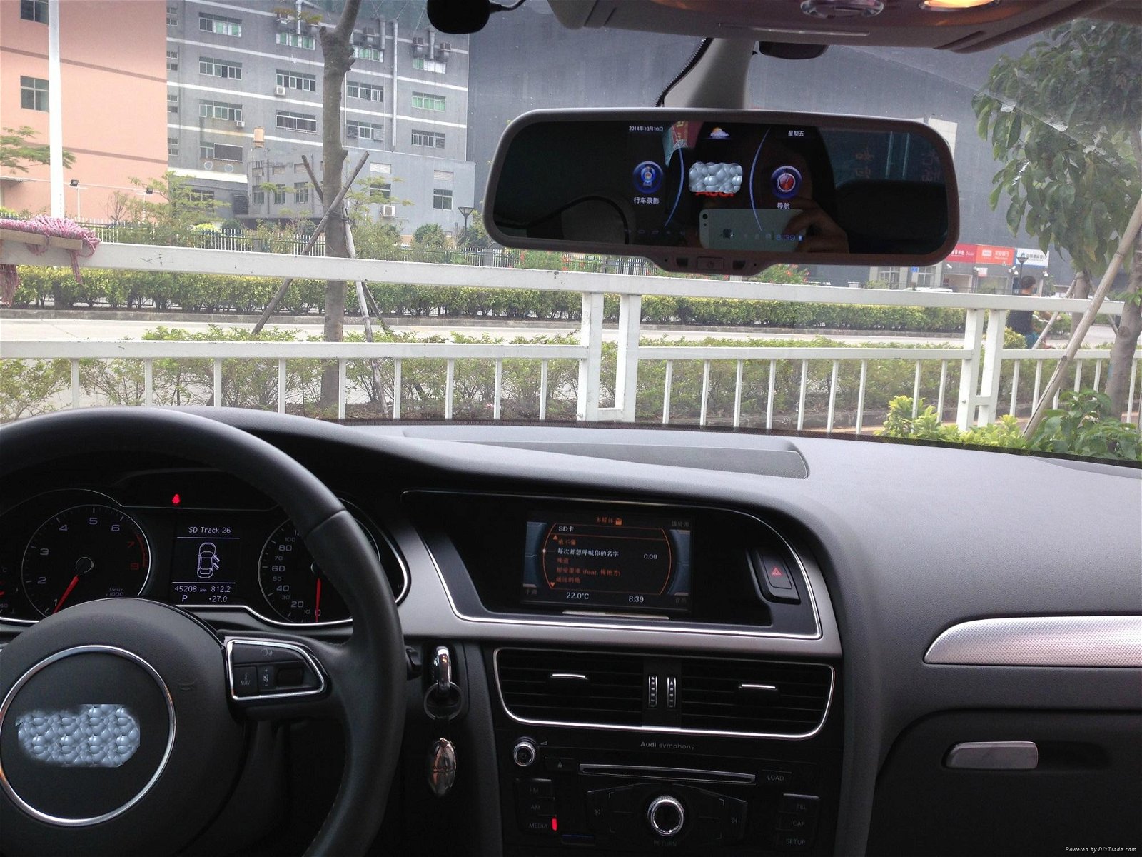 Android 5 Inch  Rear Mirror GPS Navi car DVR  BT Rear camera Radio WIFI 5