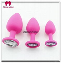 Silicone Butt Plug with Crystal