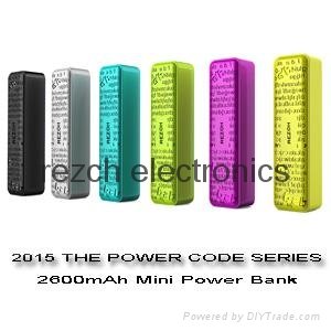 2015 The Code Serie 2400mAh Mini Mobile Power Bank Charger