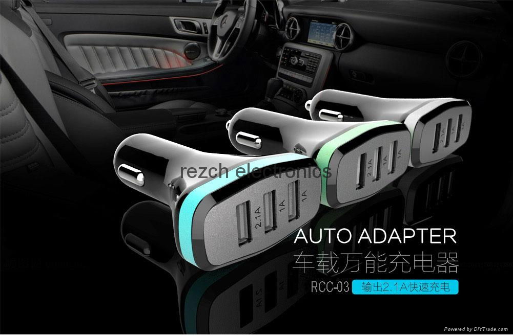 3.1A 3 USB Car Charger for iPhone 5