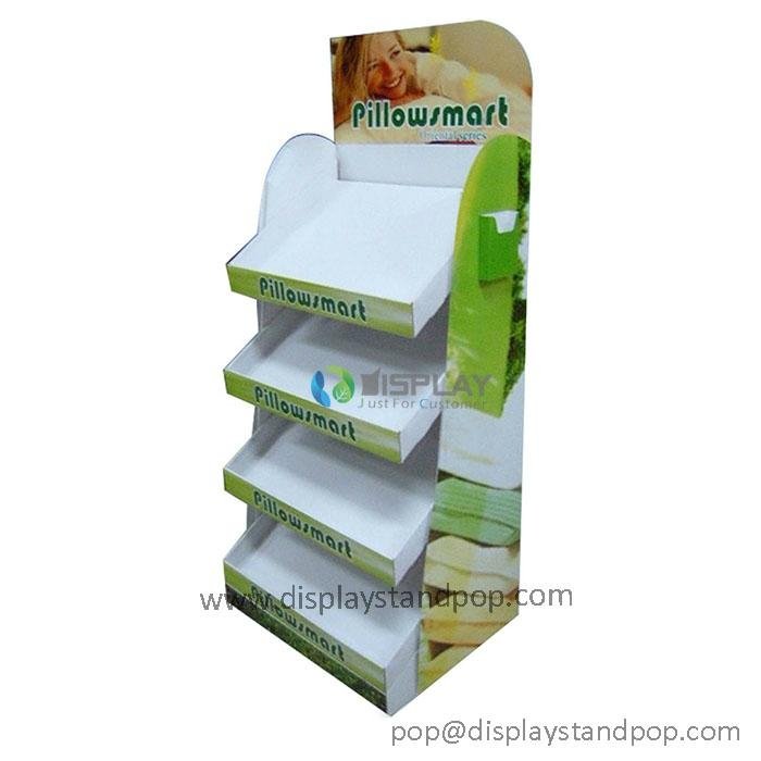 Free Standing Corrugated Cardboard Display Stand with Shelves 3