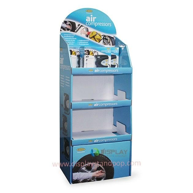 Free Standing Corrugated Cardboard Display Stand with Shelves