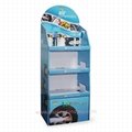 Free Standing Corrugated Cardboard Display Stand with Shelves 1
