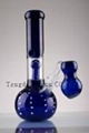 blue glass bong of tobacco