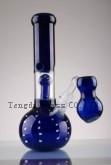 blue glass bong of tobacco