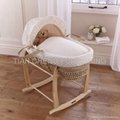 Baby Moses basket with fabric and wooden stand 3