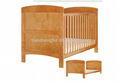 Solid pine wood baby crib cot bed 2