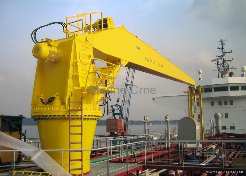 360 degree rotation Straight arm marine crane with hydraulic system 5