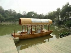 中国风仿古木船单蓬船