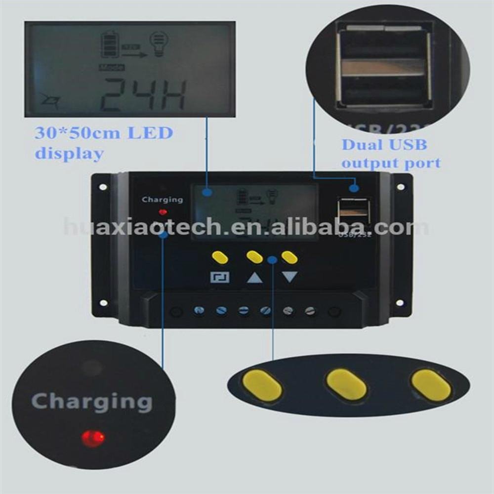 Waterproof solar charge controller 12V24V48V 20A30A 4