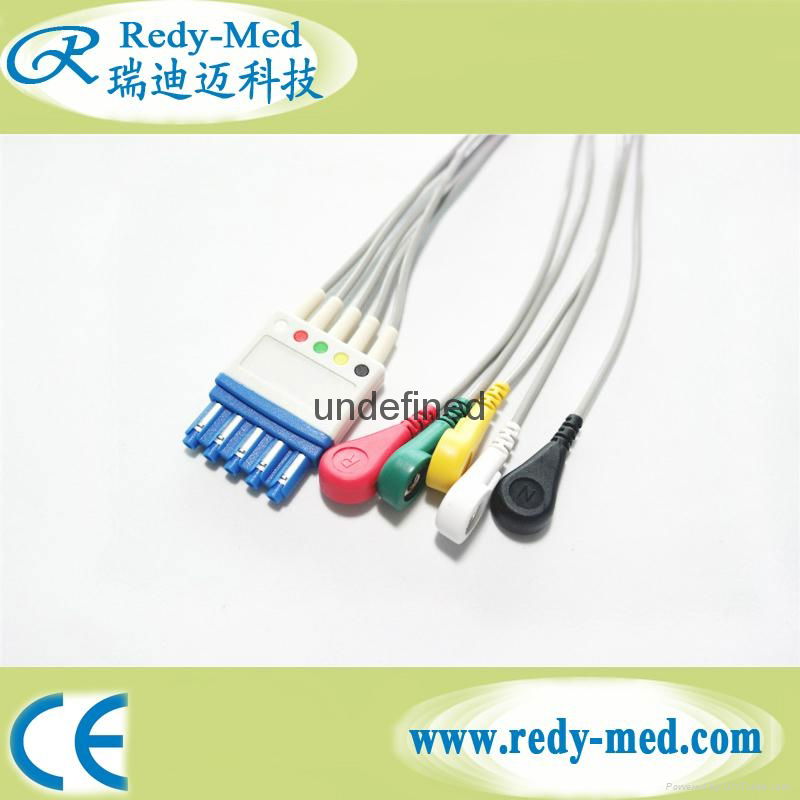 Philips M2601B Compatible Viridia Telemetry Leadset 5lead ecg cable leadwire 3