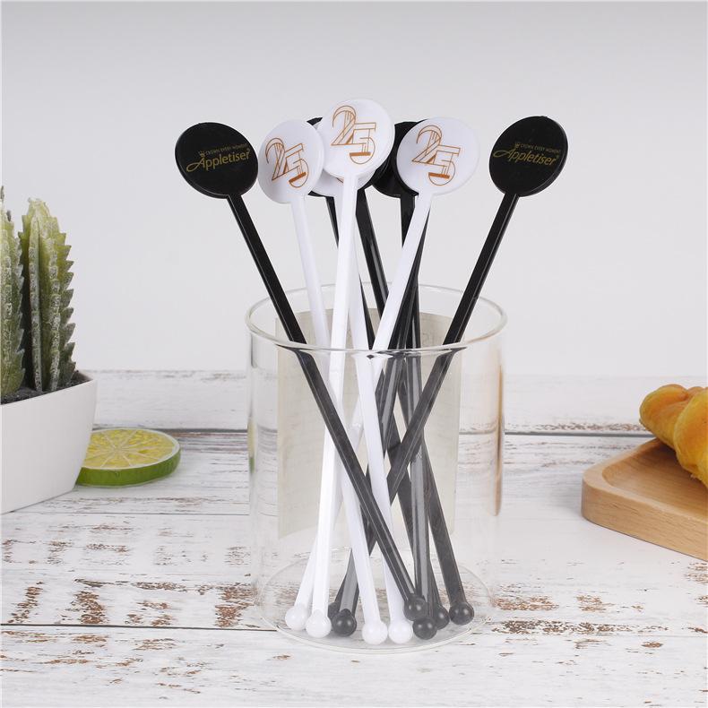 Disposable Natural Wooden Round Handle Coffee Stirrers Cocktail Stick 2