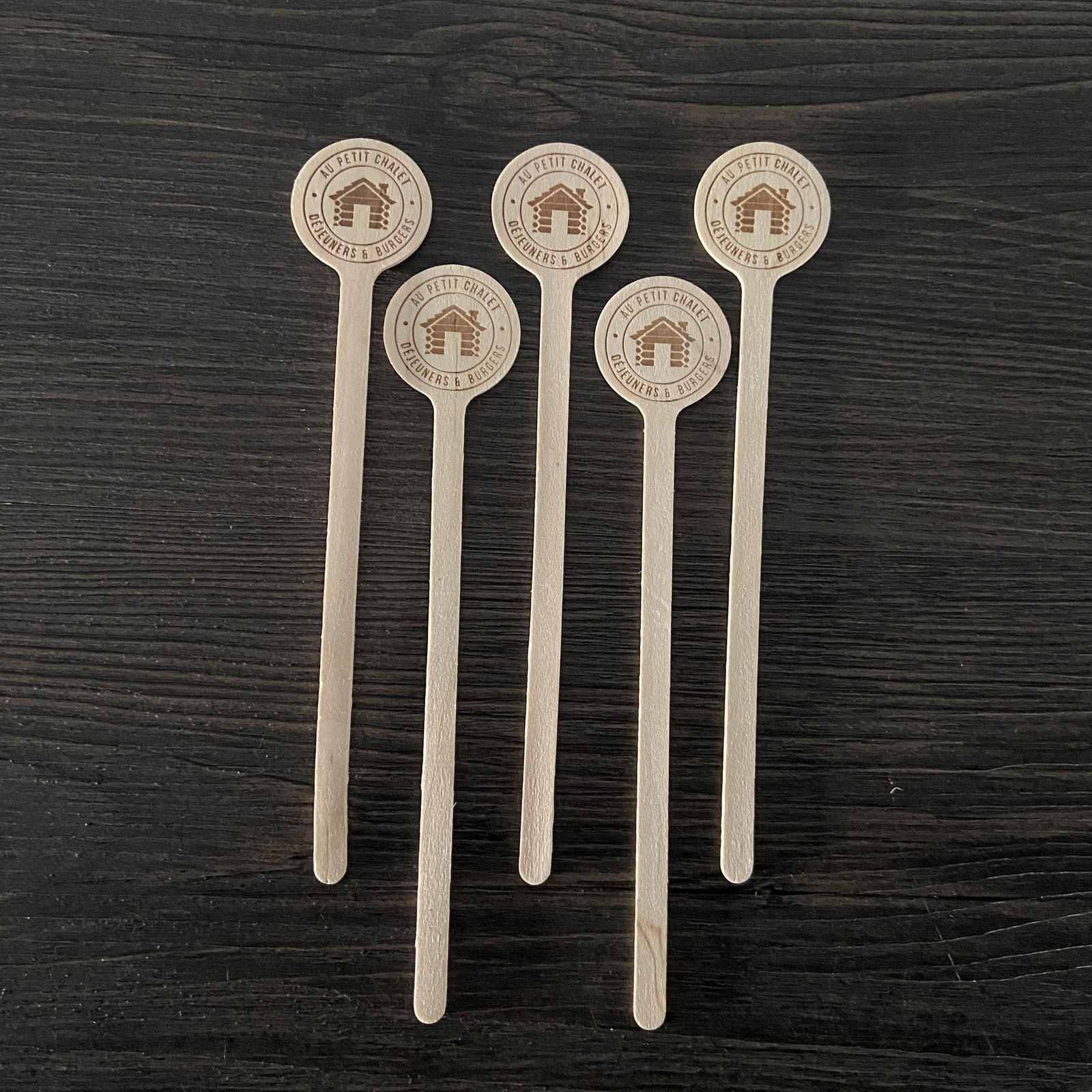 Disposable Natural Wooden Round Handle Coffee Stirrers Cocktail Stick 3