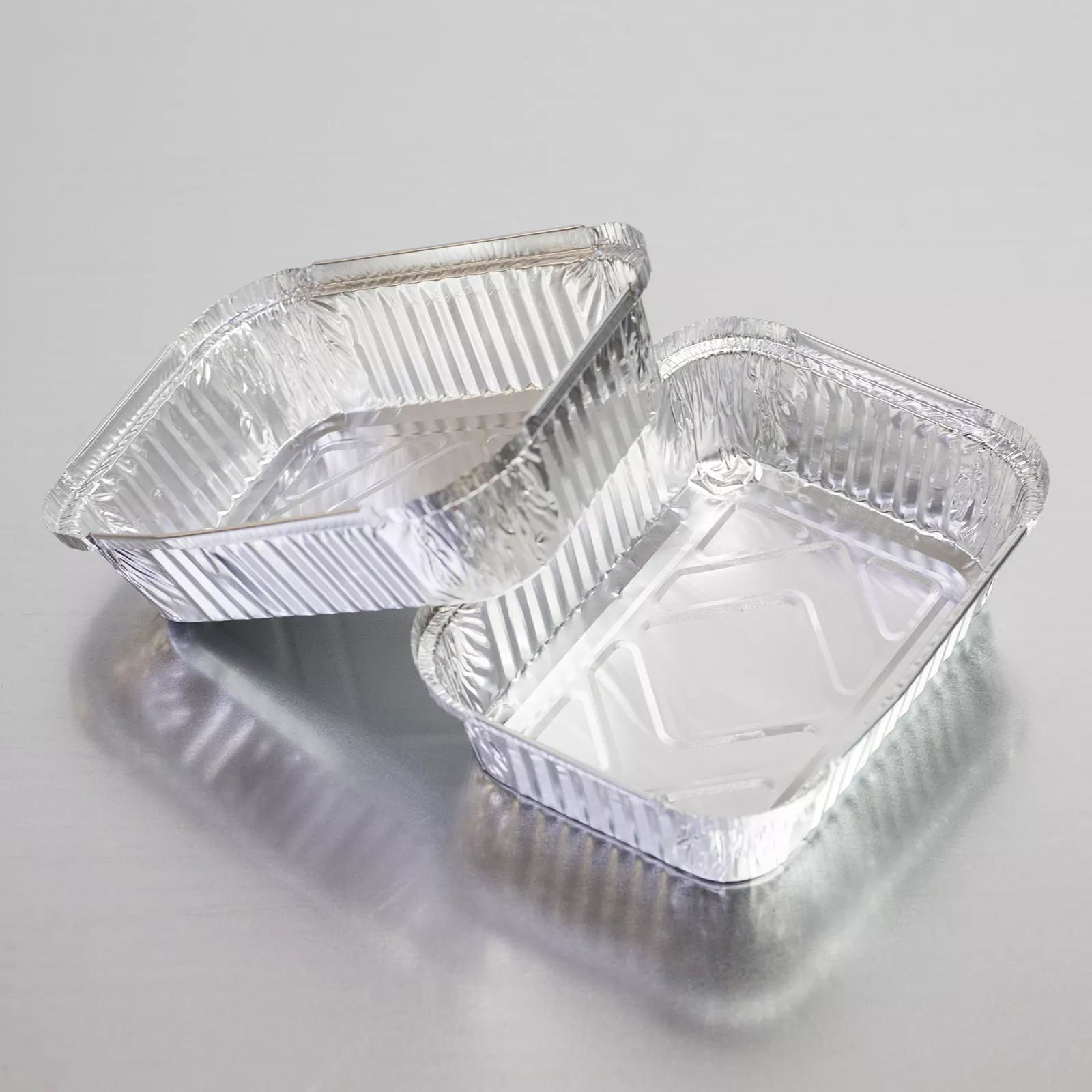 disposable silver round aluminum tinfoil to go plate 2