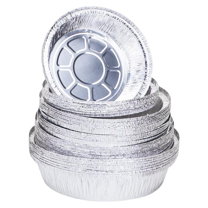 disposable silver round aluminum tinfoil to go plate