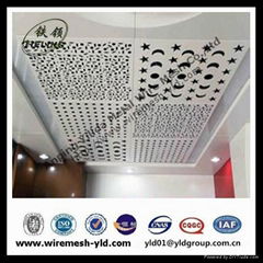 aluminum decoration perforated steel of ceiling design with 3d wallpaper 