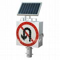 Solar powered LED traffic warning sign