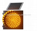 Solar power LED traffic yellow  warning light