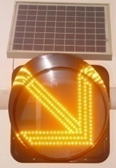 Solar power LED traffic yellow  warning light 2