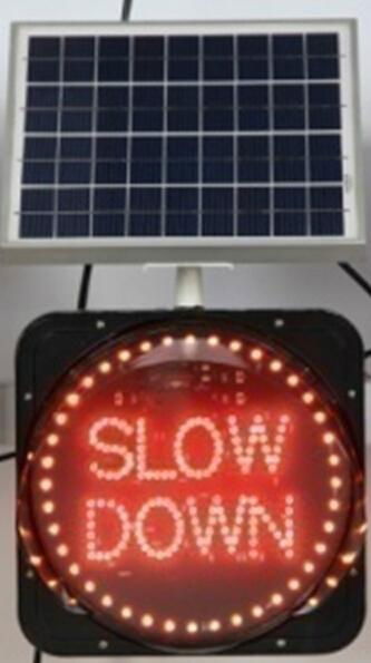 Solar power LED traffic yellow  warning light 3