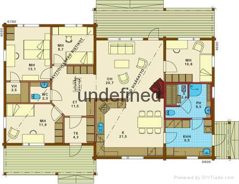 prefab leisure log cabin DY-D-054 2