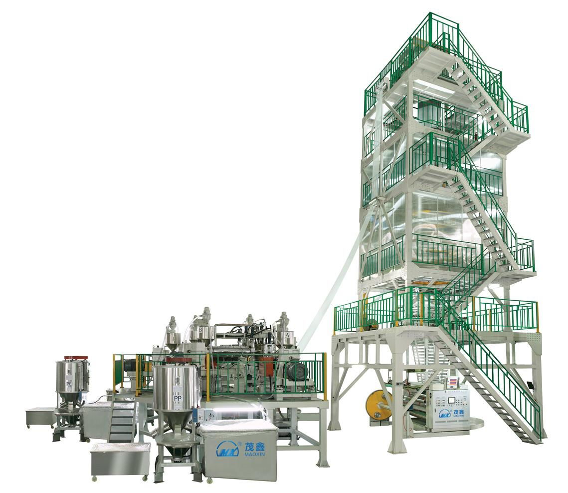 3-5 Layer Co-extrusion Heat Shrink  Film Blowing Machine Line