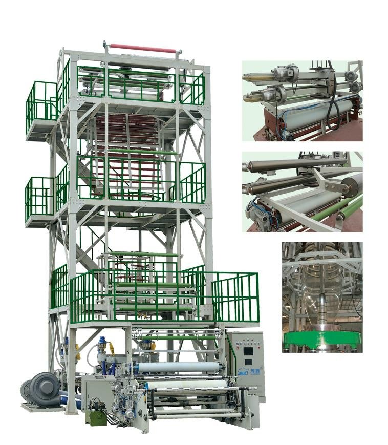 3-5 Layer Co-extrusion(upward blowing rotary traction) Film Blowing Machine Line