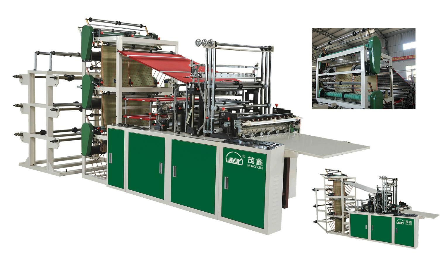 Automatic 3 Layer 6 Send Heat-sealing  Cold-cutting Bag Making Machine