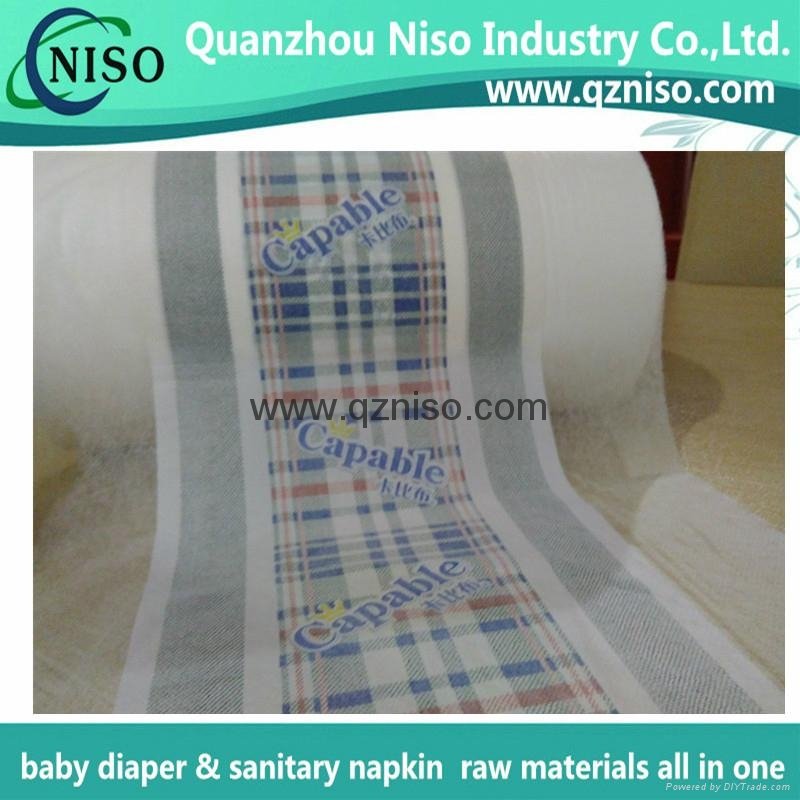 Full laminated breathable printing PE film raw material for baby diaper 4