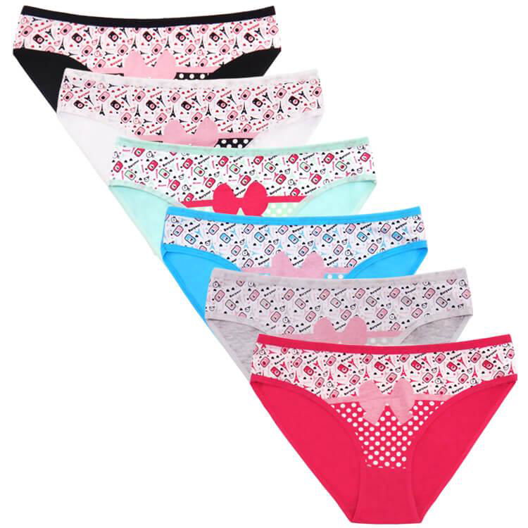 Yun Meng Ni Sexy Underwear Cute Printed Briefs Young Girl Cotton Panty 5