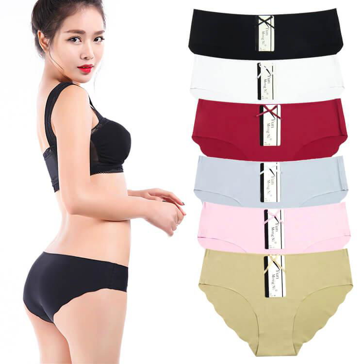 Yun Meng Ni Sexy Underwear Solid Colors Ladies Briefs Seamless Panties