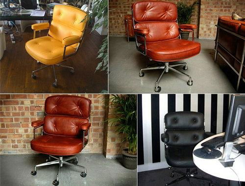 Leather swivel chair Eames Lobby Chair 5