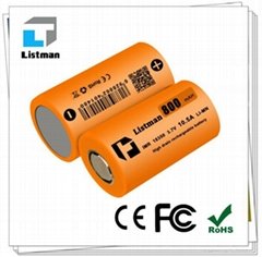 Original Listman 18350 battery Orange Listman 18350 800mah 3.7v 10.5amp battery 