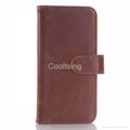 High Quality Mobile Phone 3-Wallet Crazy Horse PU Leather Flip Case for HTC M9 3