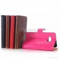 High Quality Mobile Phone 3-Wallet Crazy Horse PU Leather Flip Case for HTC M9 5