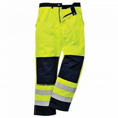 Waterproof and moisture permeable and reflective trouser