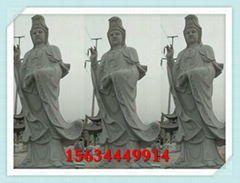 寺院汉白玉观音像生产厂家 石头观音菩萨雕像价钱