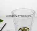 Clear double wall plastic travel mug with straw and lid 4