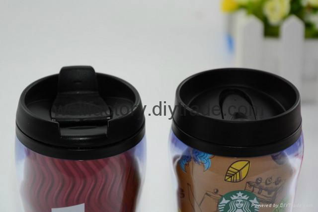 475ml辛巴克风格的双层塑料咖啡杯 4