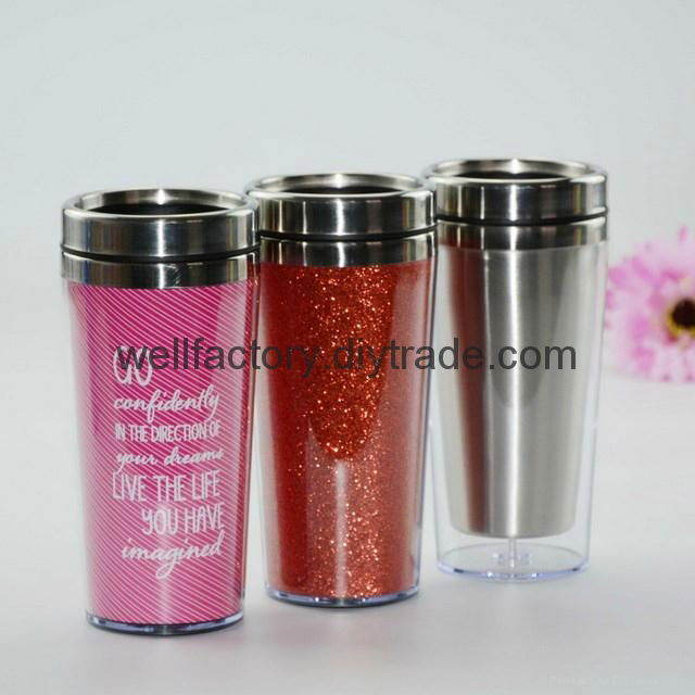 450ml double wall paper inserted promotion travel mug Made in china 4