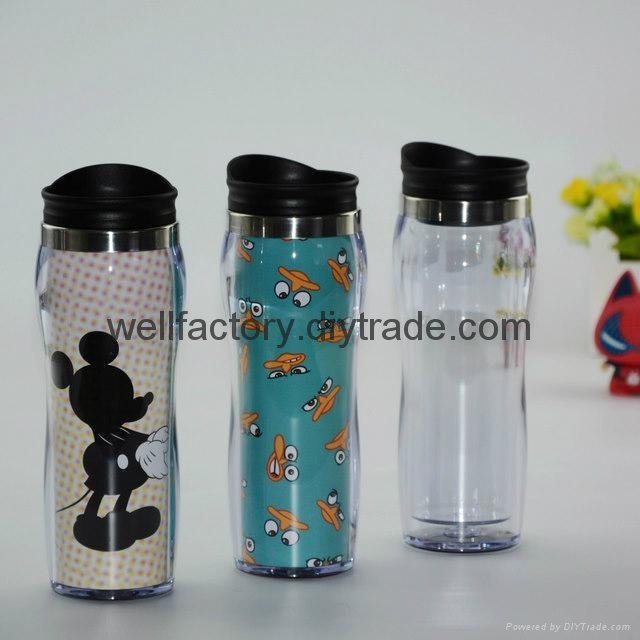 Plastic Type and Plastic Material coffee thermos travel mug