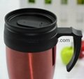 Wholesale 16 oz staineless steel Auto mug for coffee in car with handle 2